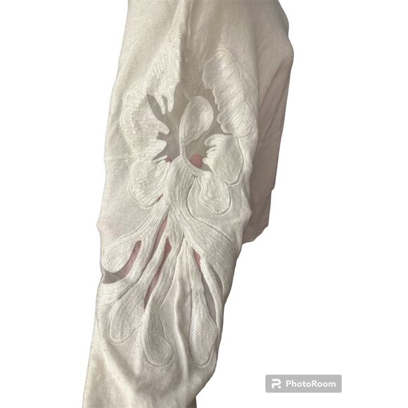 INC International Concepts White Sweater Large Cashmere - Picture 3 of 4